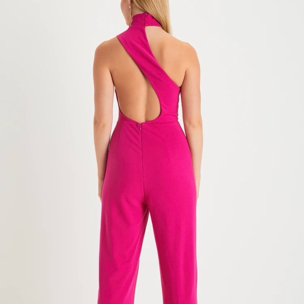 Lulus Pink Jumpsuit Halter neck cut out - Picture 2 of 3